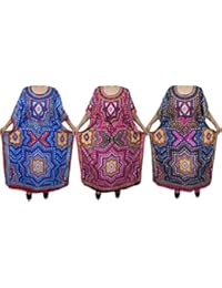 Indiatrendzs Women's Kaftans Cover Up Dresses Combo 3 (Chest :56)(Valentine Gifts Idea)