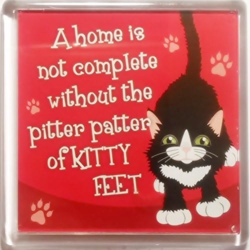 Cat Magnet "Black & White Cat (patter)" by Paper Island Fridge Magnet
