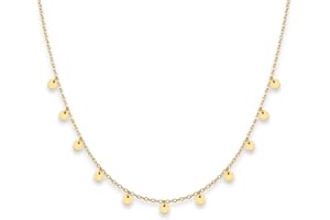 GD GOOD.DESIGNS EST. 2015 GD GOOD.designs Kette mit Coin Plättchen - Wasserfest I Boho Halskette für Damen mit 11 runden Anhängern I Plättchenkette in 18K Gold - Silber - Rosegold