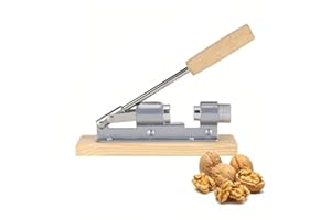Joyzan Mechanical Nuts Cracker, Heavy Duty Nut Cracker with Wood Base Handle Metal Walnut Cracker Plier Machine Power-Saving Pecan Opener Tool for Open Hazelnuts Almond Chestnuts Shell Home Kitchen