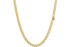 Prosteel Męski gruby łańcuszek, 6/10/14 mm, kubański naszyjnik Miami, 46/51/55/61/66/71/76 cm, stal nierdzewna 316L / pozłacany / czarny (z opakowaniem na prezent) (możliwość spersonalizowania)