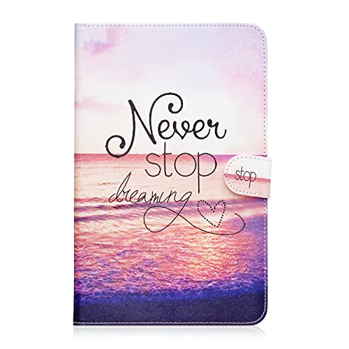 Galaxy Tab E 9.6-Inch SM-T560 Hülle, Deenor Cute Colorful Design Flip Tasche PU Leder Abdeckung Stand Schutzhülle für Samsung Galaxy Tab E 9.6-Inch SM-T560 / T561 / T565. (Red Sea) - 2