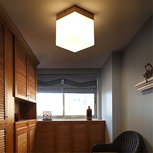 DengWu Ceiling Lights Wooden Ceiling Lamps Door Opener Vanity Lamp Nordic Creative Aisle Terrace Wooden Lighting, 12 * 12cm