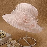 damenhut beige hochzeit 1. Material: Organza100% Polyester.Kirchenhut, Hochzeitshut, Kentucky Derby Hutmütze, floralen Organza Hut, Damenhut, Sonnenhut, Sommerhut, Strandreisehut.