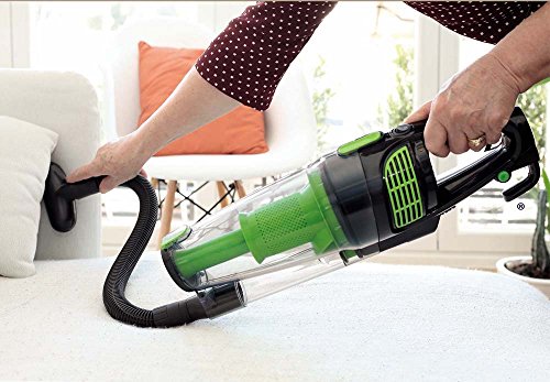 Aspiradora barredora escoba y aspirador de mano sin bolsa limpieza 2 en 1 1000w con cable y 6 accesorios color verde