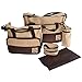 fitTek 5pcs Baby Changing Nappy Mummybag Shoulder Handbag Set Brown High Quality HOT