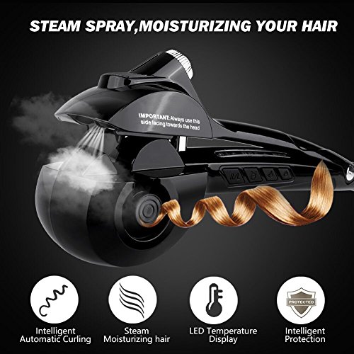 ARINO Dampf Haar Anion Lockenstab Steamer Curler Lockendreher Auto-Lockenstab Lockenmaschine für Haarstying Trend Muttertagsgeschenke - 3