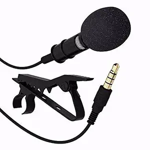 AFRODIVE Collar Mic Voice Recording Filter Microphone for Singing YouTube Smartphones, Black, Neck Mic, Body Mic
