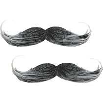 Pack De 2 Bigotes Postizos Y Barba Falsa Estilo Schnauzer – Accesorios De Disfraz Para Cosplay, Halloween Y Fiestas (Color Negro)