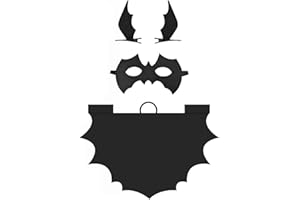 ZEYOU Halloween Kinder Kostüm, Fledermaus Kostüm Set Flügel Umhang + Maske Schwarz Bat Cape + 2 Stück Fledermausflügel Haarspangen für Fledermauskostüm Vampir zu Halloween Karneval Fasching Motto Party