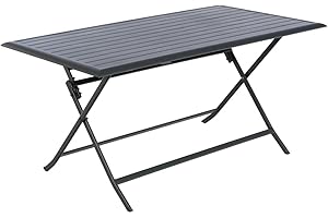Hespéride - Table de Jardin Pliante Rectangulaire Azua Gris Graphite - 6 Places - Aluminium Traité Epoxy Antirouille