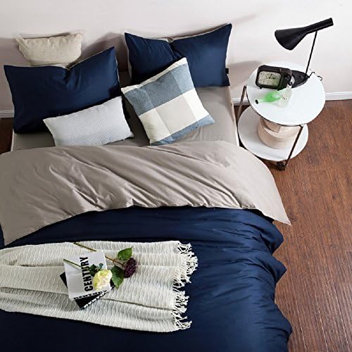 Shuiyang Fashion For Home Comforter Set,Navy Blue/Grey (Full)