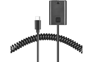 Raeisusp Kabel sprężynowy USB typu c AC-PW20 NP-FW50 atrapa bateria Atapter kabel do Sony NEXC3 NEXC5 NEX7 A3500 A5100 A5000 A7000 SLTA33 A7R