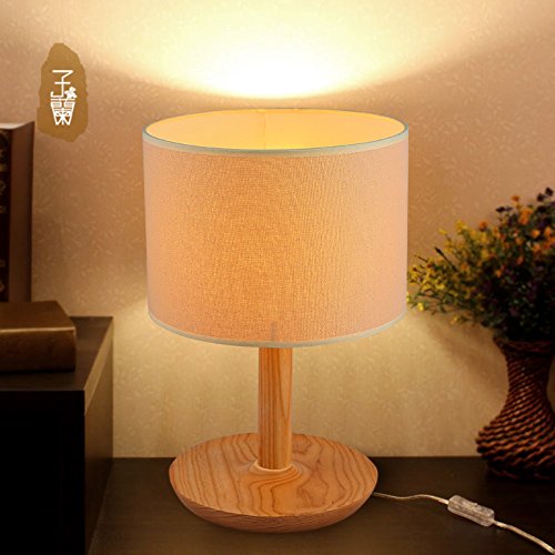 BBSLT lámpara de mesaEstudio pastoral continental creativo Vintage dormitorio lámpara de Noche nórdica americano minimalista original costura madera sólida lámpara de mesa