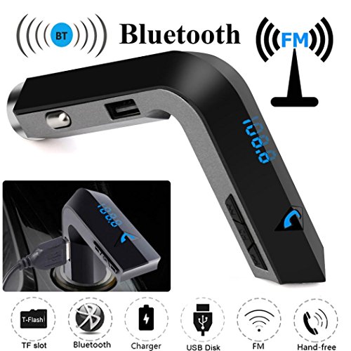 Preisvergleich Produktbild Xshuai Schnelle und intelligente Ladegerät Bluetooth Car Kit Freisprecheinrichtung FM Transmitter Radio MP3 Player USB Ladegerät & AUX Kompatibel mit allen Bluetooth-fähigen Geräten iPhone, Ipad, Samsung, LG, HTC Smartphones, Tabletten (Grau)