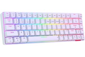 Portronics Hydra 10 Mechanical Wireless Gaming Keyboard with Bluetooth 5.0 + 2.4 GHz, RGB Lights 16.8 Million Colors, Type C Charging, Compatible with PCs, Smartphones and Tablets(Brown)