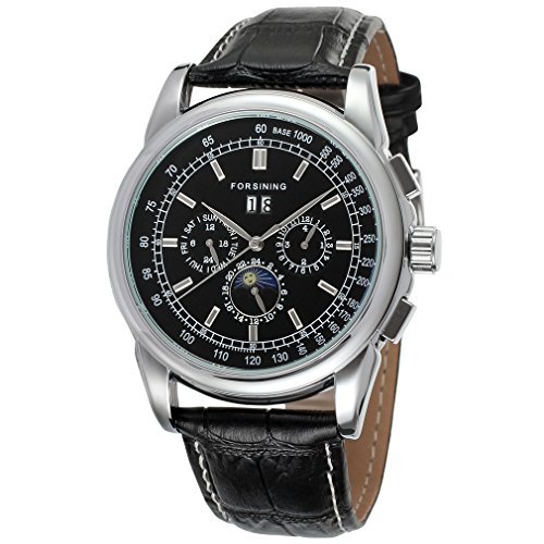 forsining automático para hombre movimiento Fase de la luna pantalla reloj de muñeca...
