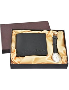 Souarts Herren Geschenkset mit Armbanduhr Geldbörse Geschenkset für Herren