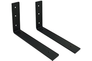 MLOQI 2 Piezas Escuadras para Estanterias, Soportes para Estantes, Escuadras Metalicas de L, Grueso de 5 mm con Tornillos Capacidad de Carga 50 kg (30 cm)