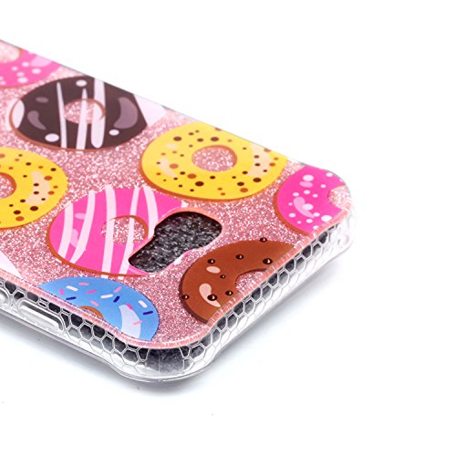 Samsung Galaxy A5 2017 Glitzer Hülle, Fraelc® Galaxy A5 (2017) Bling TPU Glänzend Backcover Silikon Schutzhülle mit Transparent – Rahmen Bumper Case Bunt Donuts Muster Handyhülle Cover Schale für Samsung Galaxy A5 (2017) + 1x Eingabestift Pen - 4