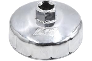 sourcing map 76mm Acier 12 flûtes clé Filtre Huile Auto boîte Femelle, dépose