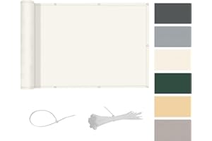 COOL AREA Brise-Vue pour Balcon PES Couverture de confidentialité Écran Vent Protection UV Opaque Résistant aux Intempéries,120x400cm,Cream(Personnalisation)