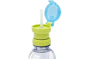 TQEBWUS 2 Stück Flaschenaufsätze Für Kinder, Silikon-Wasserflaschenadapter Mit Strohhalm, Universeller Tragbarer Anti-Erstickungs-Strohdeckel, Trinkflaschen-Ausgießer-Adapter Kinder(für Durchmesser 2,7 Cm)