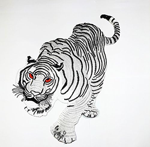 RABANA XXL Tiger White logo Motorcycle biker club Patch for DIY Bone Ghost Hog Outlaw Hot Rod Motorcycles Rider Lady Biker Jacket T shirt Patch Sew Iron on Embroidered Badge Sign Costume