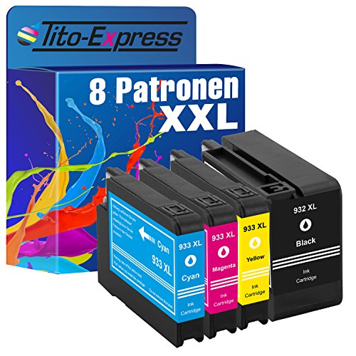 PlatinumSerie® 8 Druckerpatronen XXL mit Chip und Füllstandsanzeige kompatibel für HP 932 XL & 933 XL für HP Officejet 6100 eprinter HP Officejet 6600 E-ALL-IN-ONE HP Officejet 6700 Premium