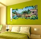 Zuolanyoulan 3D Stereoskopische Dinosaurier Muster Wandsticker Kinder Schlafzimmer Wandtattoos Wohnzimmer Fensterglas Dekorativen Entfernbare Wandaufkleber Raum Dekor Wall Sticker - 2