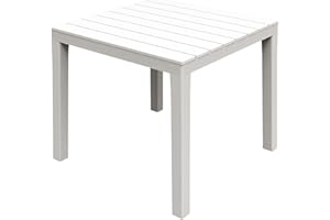 vidaXL Tavolo da Giardino Tavola da Esterni Tavolino per Patio Accessori da Giardino Mobili da Esterni Arredo Bianco 78x78x72 cm in Plastica