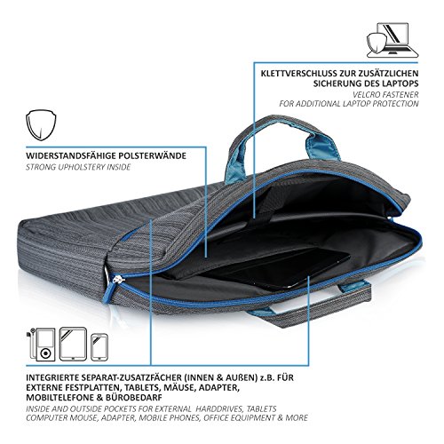 CSL - Notebooktasche f  r Notebooks bis 17 3 Zoll  43 9cm    Laptop Tasche   Schultertasche   mit Zubeh  r-F  chern und widerstandsf  higen Polsterw  