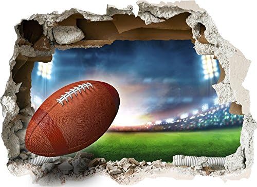 RUGBY Smashed WALL STICKER - 3D BEDROOM BOYS GIRLS LARGE CHILDREN - SRW