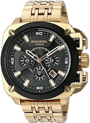 Diesel - DZ7378 - SBA - Montre Homme - Cadran Noir - Bracelet Doré