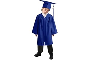 JiJiRuDU Abito da Laureato Set Toga Laurea Per Bambini Asilo Costumi Laurea e Tocco Cappello Laurea Costume da Laureato per Bambini Studenti Elementare Medi Linea Costume Travestimento 4-10 Anni
