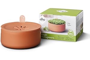 Elho Magic Microgreens 17 - Macetero por Cultívalo tú Mismo - Ø 16.8 x H 7.1 cm - Marrón/Toffee Terra