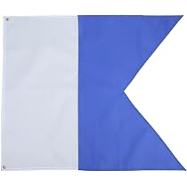 MOPHOEXII Confezione da 2 bandiere subacquee con lacci rimovibili, bandiera subacquea, bandiera alfa, bandiera per barca, 50,8 x 61 cm, per snorkeling, immersioni e attività subacquee