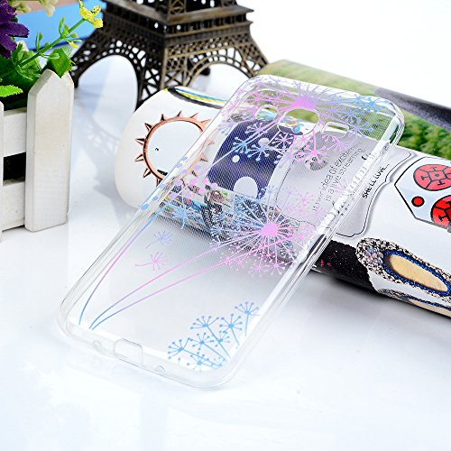 Badalink Hülle für Samsung Galaxy J3 2016 Silikon Handy Hülle Schutzhülle Löwenzahn Muster Ultra Slim Weich TPU Gummi Bumper Case Protective Back Soft Case Cover Schale Tasche Skin - 2