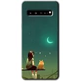MRCİLETİSİM mrc201832 Kedili Kız Kılıf HD Desen Baskılı Arka Kapak + Temperli Cam Samsung Galaxy S10 Plus ile uyumlu