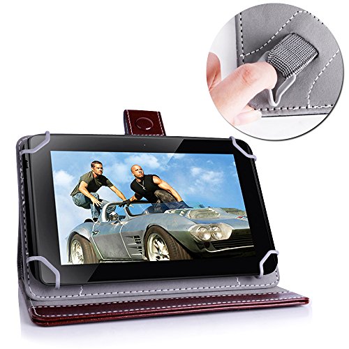 Samsung Galaxy Tab 2 (7.0) Schutzhülle ( 7″ ) mit Standfunktion & edlem Designeraufdruck. Modernes Schnellspanner System somit perfekt geeignet für alle 7 Zoll Tablets wie z.B.Nexus 7 , Galaxy Tab 7.0 , iPad Mini , Asus FonePad 7 , LG G Pad usw. Braun - 2