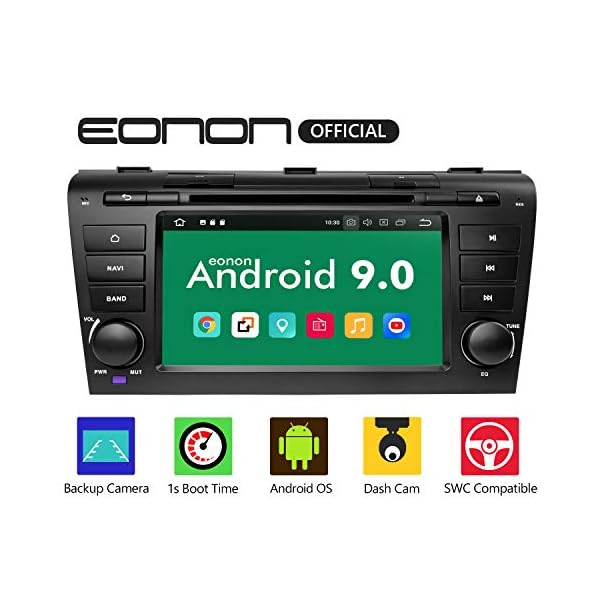 eonon GA9351 fit Mazda 3 2004-2009 Android 9 2G RAM 32G ROM Quad-Core 17,8 cm (7 Zoll) LCD-Touchscreen Auto DVD GPS USB FM RDS kompatibel mit Bose System unterstützt Bluetooth 4G WiFi