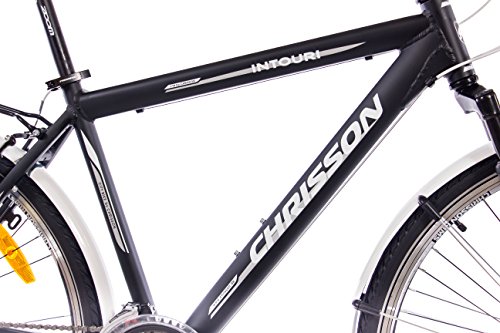 28″ Zoll LUXUS ALU CITY BIKE TREKKINGRAD HERRENFAHRRAD CHRISSON INTOURI GENT mit 24G SHIMANO schwarz matt - 3