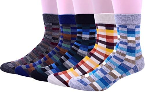 JMEETY Mens 5 Pair Novel Colorful Cotton Crew Socks (JMEETYSOCKO12)