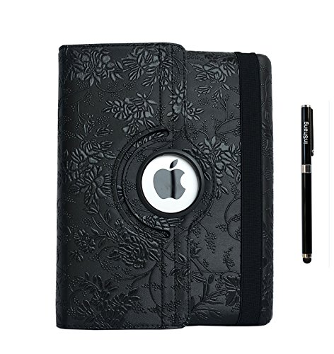 inShang Hülle für Apple iPad 2 iPad 3 iPad 4, Edles PU Leder Tasche Hülle Skins Etui Schutzhülle Ständer Smart Case Cover für Tablet iPad, Super Automatische Einschlaf-/Aufwach funktion, 360 Grad rotierende Schutzhülle mit Standfunktion + inShang Logo hochwertigen Stylus Eingabestift Stift