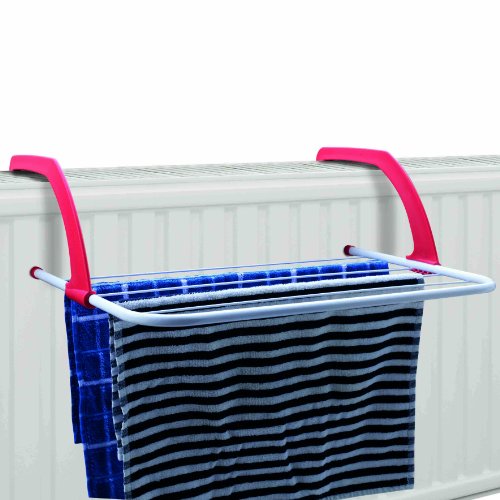 Balkongeländer / Heizkörper praktischer Wäschetrockner / Wäscheständer - ca. 3 Meter Leine (Ink. Plastikschutzkappen)