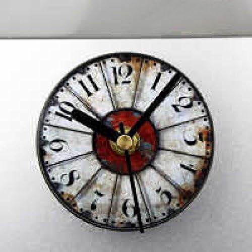 CHLWW Creative Personality Simple Retro Nostalgic Worn Iron Refrigerator Magnetic Sticker Wall Clock