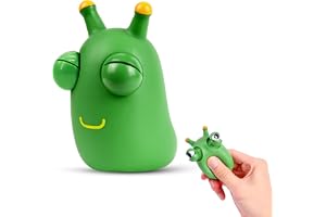 McMola 1 Pcs Green Bug Popping Out Eyes Squeeze Fun Children's Sensory Fidget Used to Relieve Stress Age 6+,Anxiety,Autism Christmas Birthday Gift