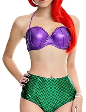 MissFox Donne Due Pezzi Costumi Da Sirena Da Bagno Bikini Swimwear Swimsuit Beachwear