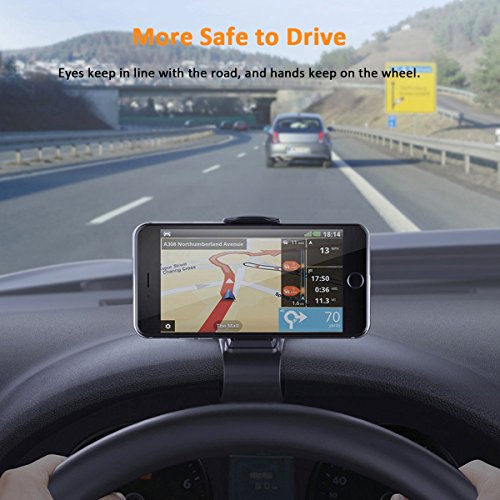 iVoler - Supporto porta cellulare da auto, con fissaggio potente, senza ventosa, per iPhone 7/7 Plus/6S/6S Plus/5S/5C/SE, Samsung Galaxy S8/S7 Edge/S6 Edge, Huawei P10/P9/P8 Lite, LG G6, GPS, lettori MP3 e altri Smatphone