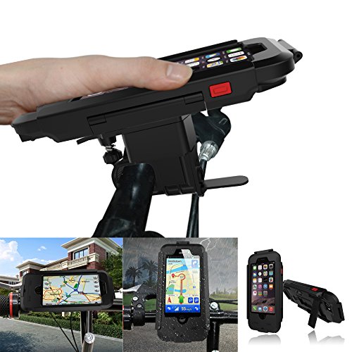 détail Elecguru Support pour guidon de moto vélo avec étui étanche pour iPhone